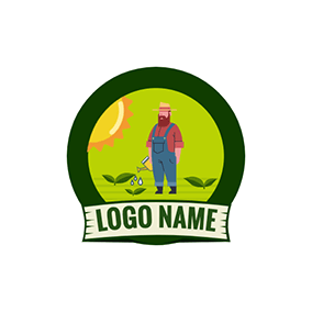 Sun Logo Crops Sun Circle Banner Farmer logo design