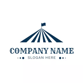 Outdoor Logo Abstract Blue Tent logo design