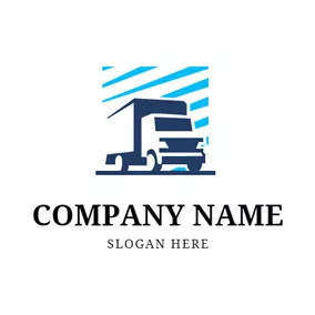 Truck Logo Abstract Blue Truck Icon logo design