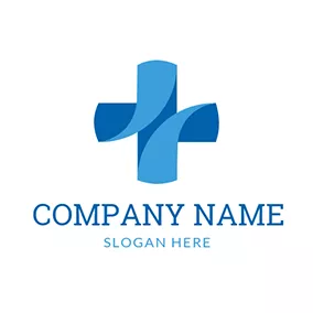 Capsule Logo Abstract Cross Blue Medicine logo design