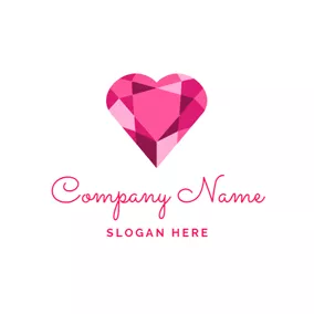 Luxury Logo Beautiful Heart and Ruby logo design