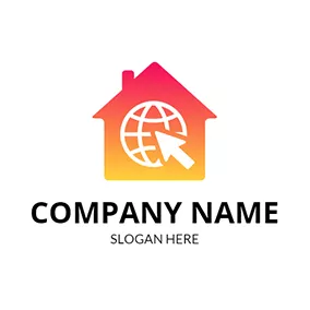 Website Logo Beautiful House and Website Icon logo design