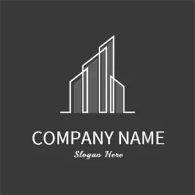 Real Estate Logo Black and Gray High Rise logo design