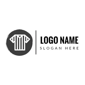 T-shirt Logo Black Circle and Striped T Shirt logo design