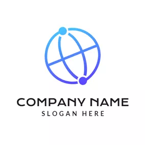 Communication Logo Blue Earth and Network logo design