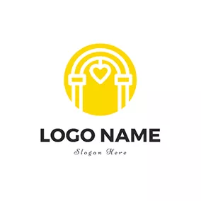 Wedding Logo Circle Arch Heart Wedding logo design