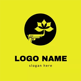 Flower Logo Circle Gun Lotus Flower logo design