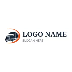 Truck Logo Circle Truck and Transport logo design