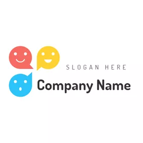 Communication Logo Colorful Smile Face logo design