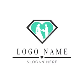 Wedding Logo Diamond Marriage Couple Wedding logo design