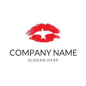 Fashion & Beauty Logo Fly Bird and Red Lip logo design