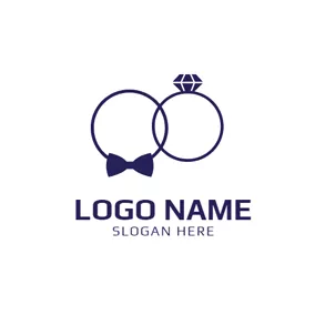 Event Logo Gorgeous Purple Couple Rings logo design