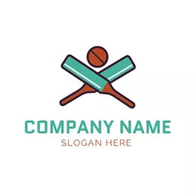 Cricket Logo Green and Brown Cricket logo design