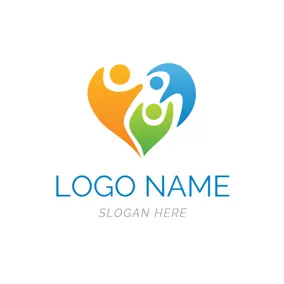 Life Logo Heart Shape and Abstract Family logo design