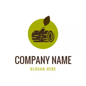 Woodworking Logo Leaf and Wood logo design