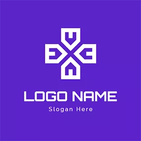 Life Logo Purple and White House Icon logo design