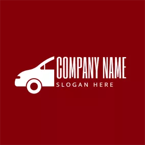 Truck Logo Red and White Car logo design