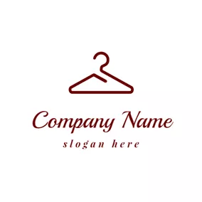 Brand Logo Red Fashion Clothes Hanger logo design