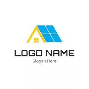 Solar Logo Roof Solar Panel Square logo design