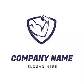 Life Logo Shield Muscle Simple Male logo design