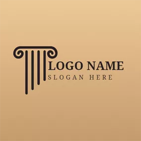 Attorney & Law Logo Simple Black Court logo design