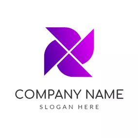 Communication Logo Simple Purple Windmill logo design