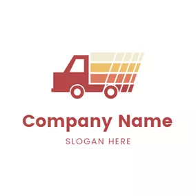 Truck Logo Simple Red Truck logo design