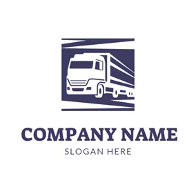 Truck Logo Simple White Truck Icon logo design