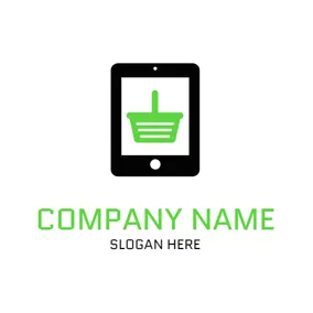 Ecommerce Logo Smartphone Basket and Ecommerce logo design