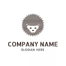 Circle Logo Stripe Circle Hedgehog logo design