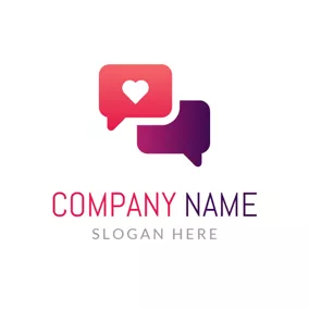 Communication Logo Sweet Pink Love logo design