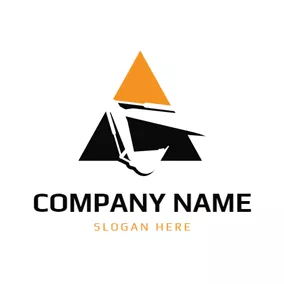 Excavator Logo Triangle and Abstract Excavator logo design