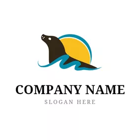 Seal Logo Wave and Sea Seal logo design