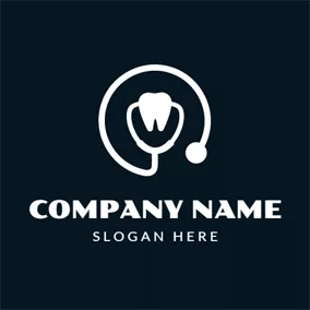 Medical & Pharmaceutical Logo White Teeth and Echometer logo design