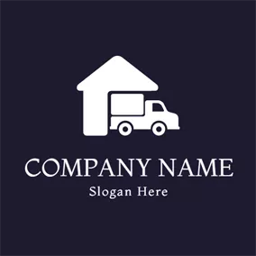 Truck Logo White Truck and Warehouse logo design