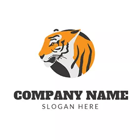 Sketch Logo Yellow and Black Tiger Head logo design