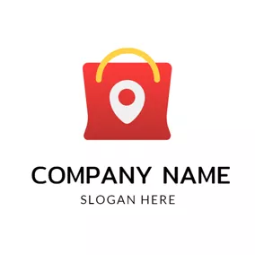 Ecommerce Logo Yellow and Red Handbag logo design