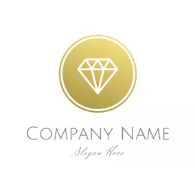 Luxury Logo Yellow Circle and White Diamond logo design