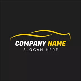 Car & Auto Logo Yellow Outlined Car logo design