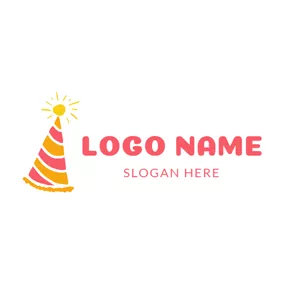 Event Logo Yellow Sun and Birthday Hat logo design